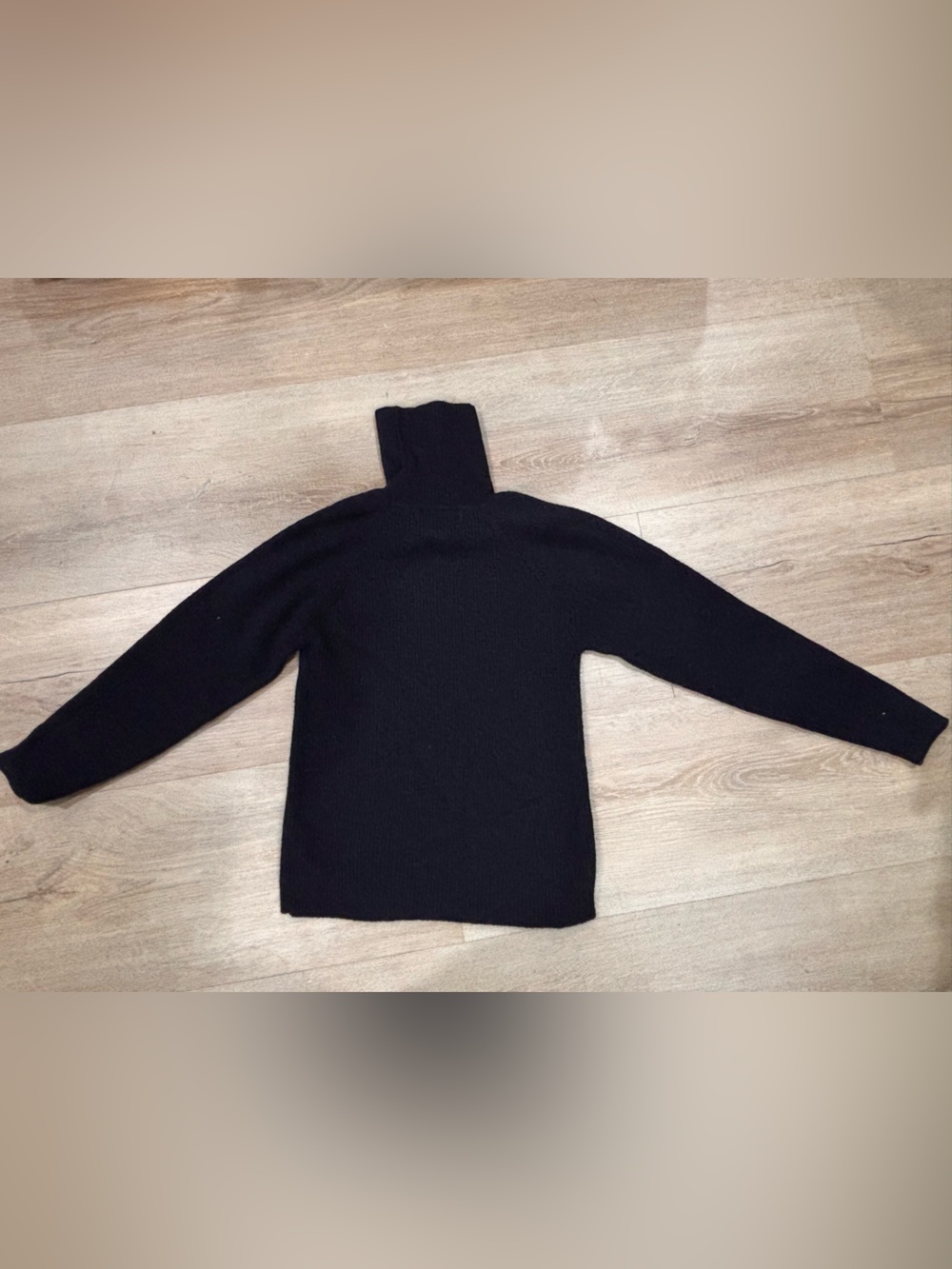 Karen Kane Marino Wool Black Ribbed Cowl Neck Sweater - Picture 2 of 4